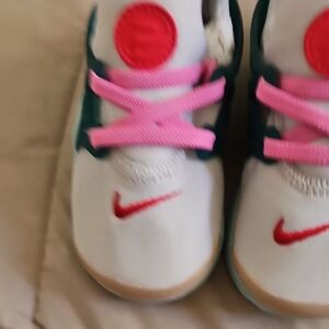 Nike Kids' White and Pink Sneakers